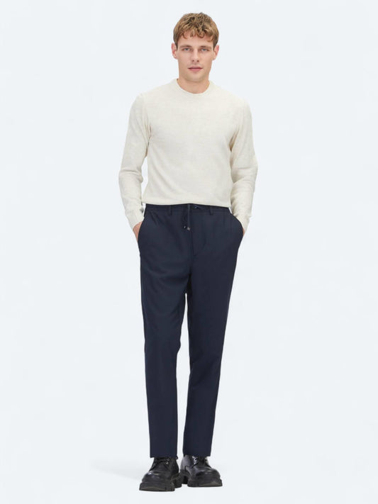 Lacivert Düz Dokuma Jogging Fit Casual Pantolon