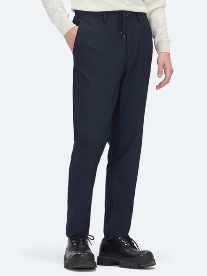 Lacivert Düz Dokuma Jogging Fit Casual Pantolon