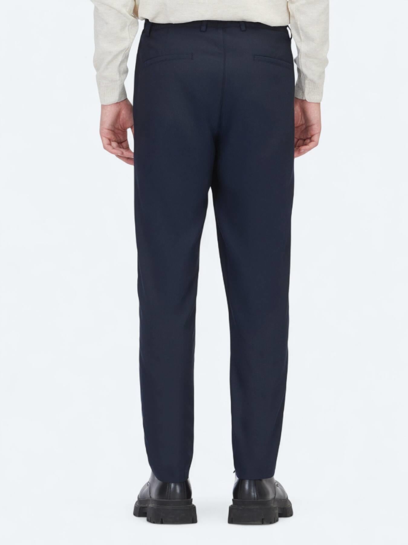 Lacivert Düz Dokuma Jogging Fit Casual Pantolon