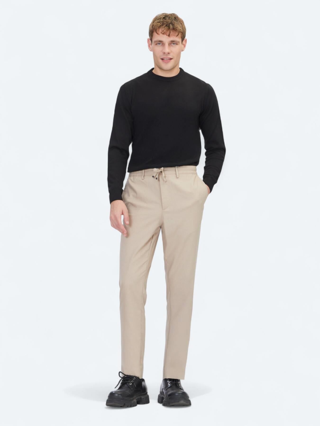 Vizon Düz Dokuma Jogging Fit Casual Pantolon