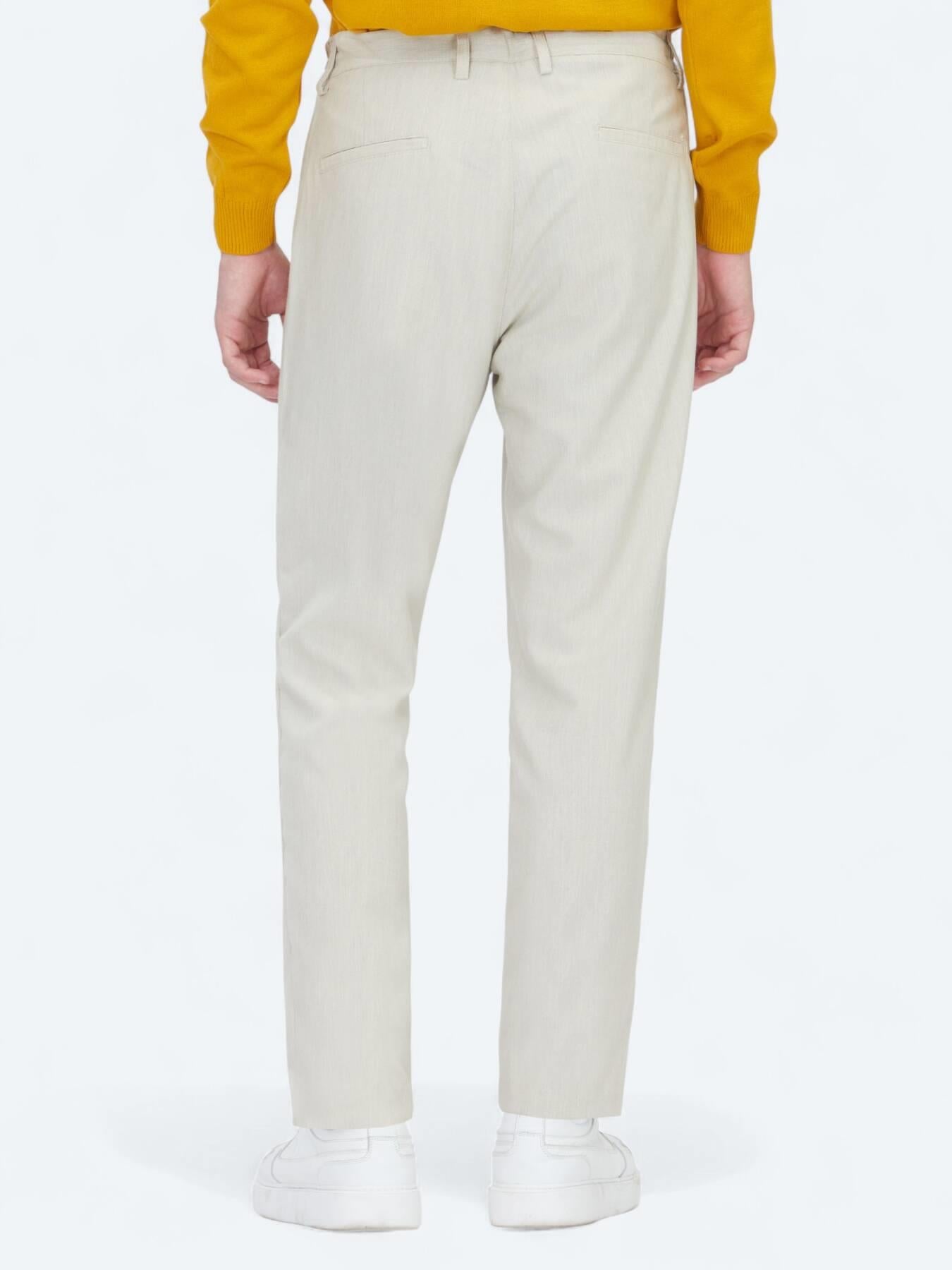 Açık Bej Düz Dokuma Jogging Fit Casual Pantolon