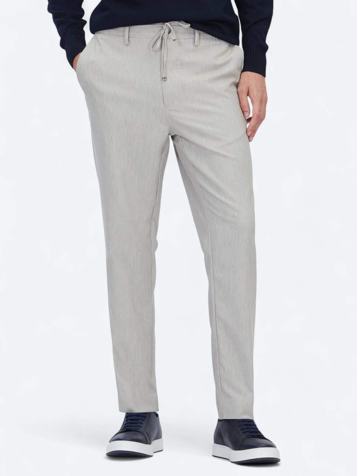 Koyu Bej Düz Dokuma Jogging Fit Casual Pantolon