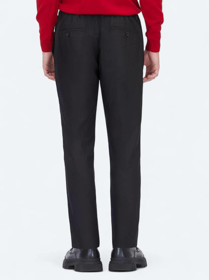 Siyah Düz Dokuma Jogging Fit Casual Pantolon