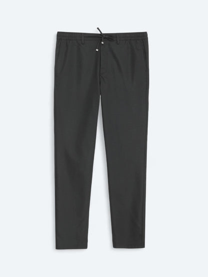 Siyah Düz Dokuma Jogging Fit Casual Pantolon