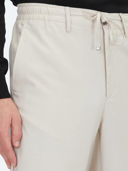 Açık Bej Düz Dokuma Jogging Fit Casual Pantolon