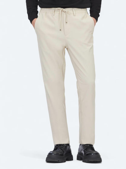 Koyu Bej Düz Dokuma Jogging Fit Casual Pantolon