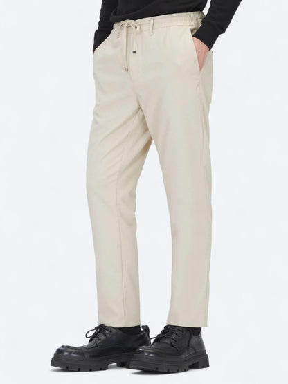 Koyu Bej Düz Dokuma Jogging Fit Casual Pantolon
