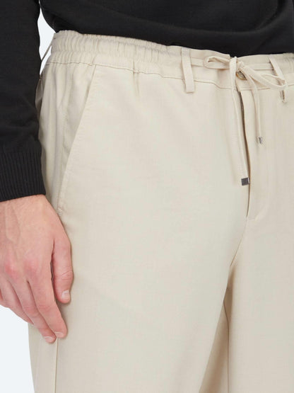 Koyu Bej Düz Dokuma Jogging Fit Casual Pantolon
