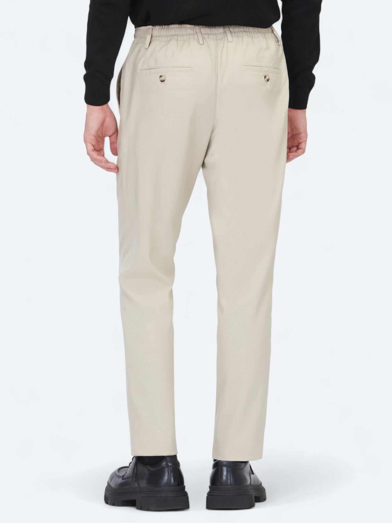 Koyu Bej Düz Dokuma Jogging Fit Casual Pantolon