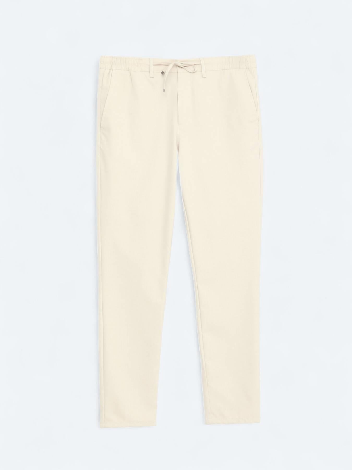Koyu Bej Düz Dokuma Jogging Fit Casual Pantolon