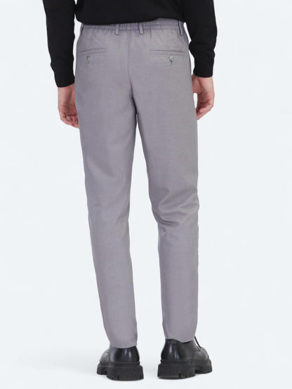 Gri Düz Dokuma Jogging Fit Casual Pantolon