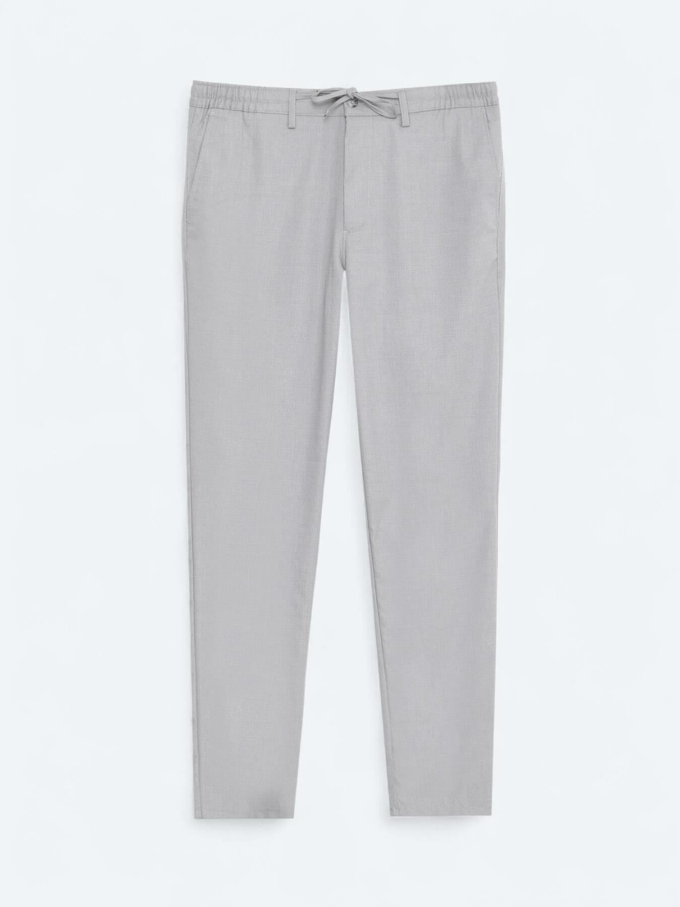 Gri Düz Dokuma Jogging Fit Casual Pantolon