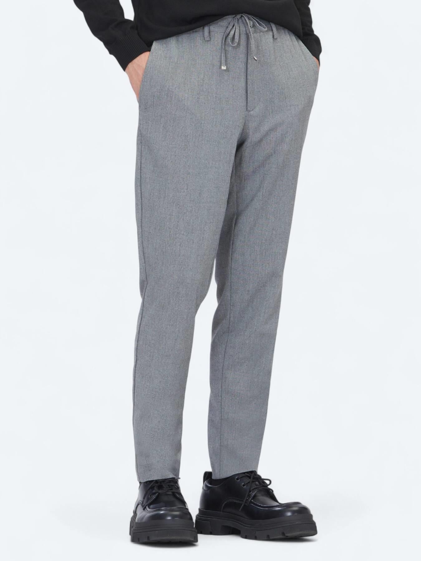 Antrasit Düz Dokuma Jogging Fit Casual Pantolon