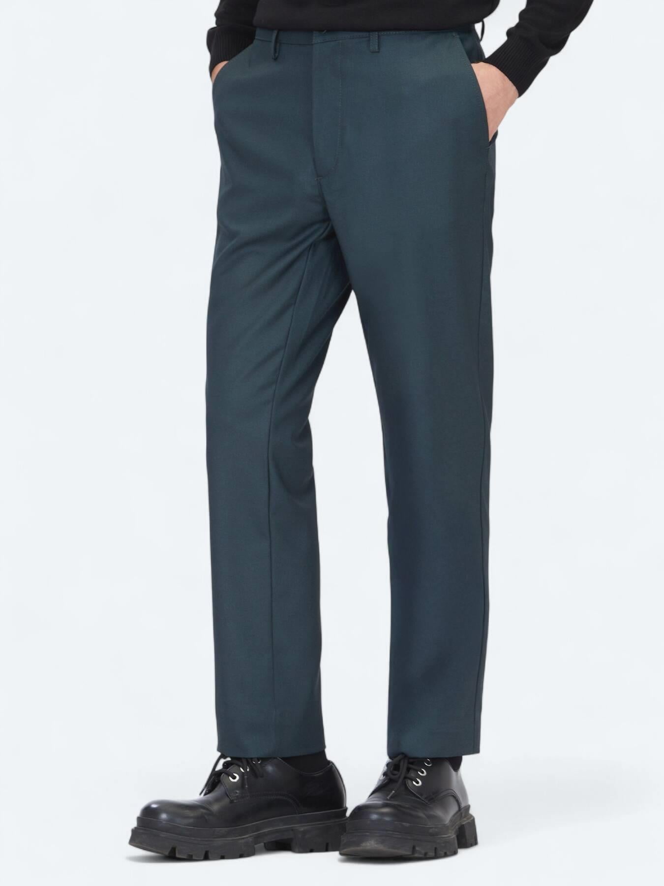 Haki Düz Dokuma Regular Fit Casual Pantolon
