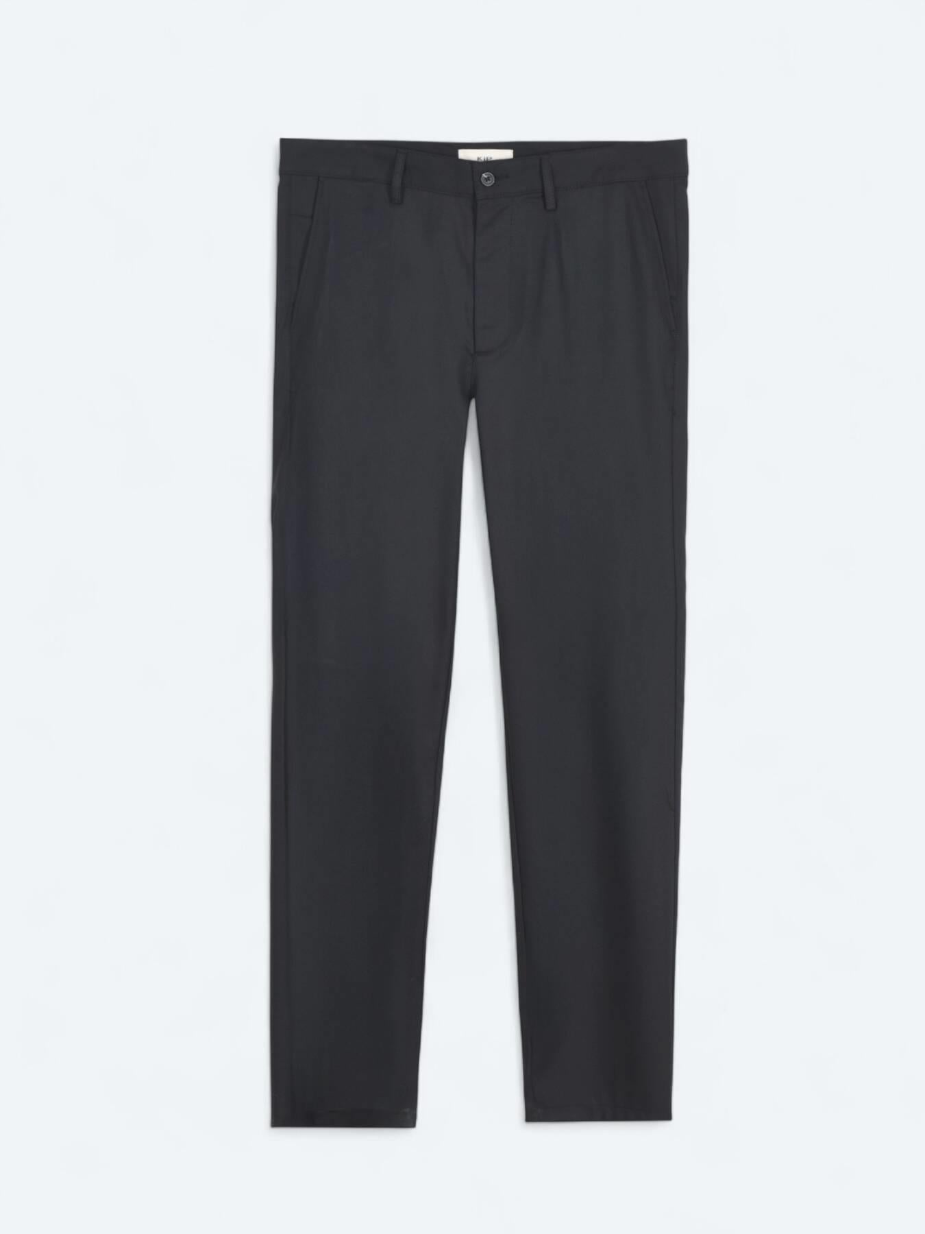 Siyah Düz Dokuma Regular Fit Casual Pantolon