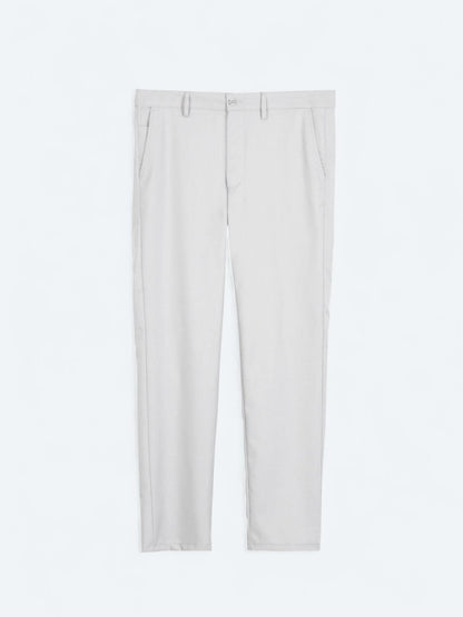 Gri Düz Dokuma Regular Fit Casual Pantolon