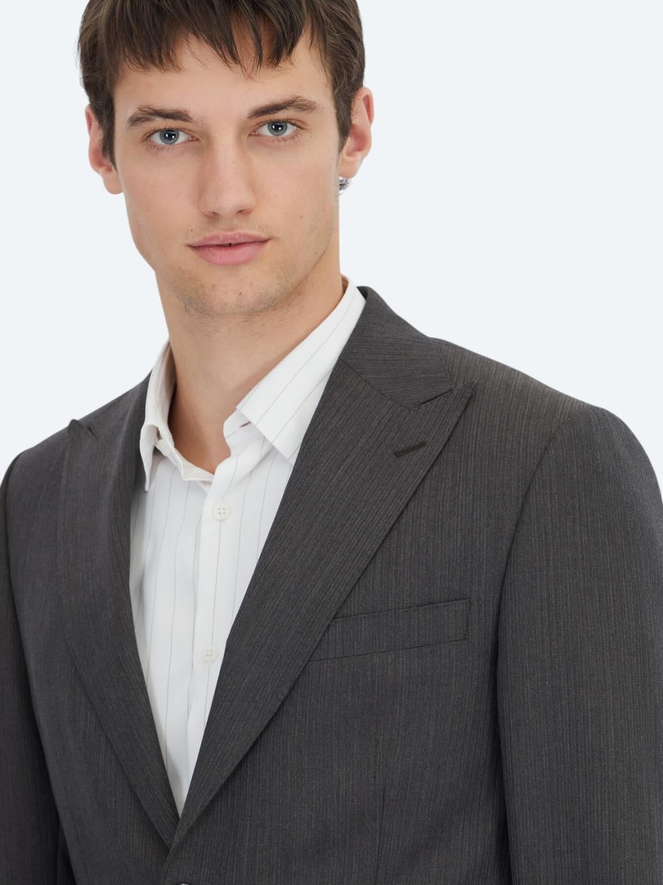 Antrasit Modern Fit Yün Karışımlı Takım Elbise