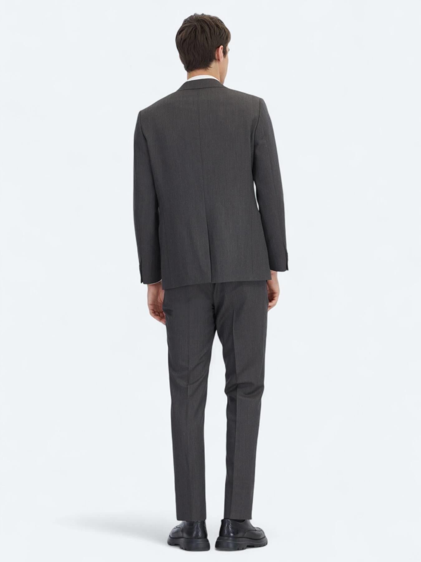 Antrasit Modern Fit Yün Karışımlı Takım Elbise