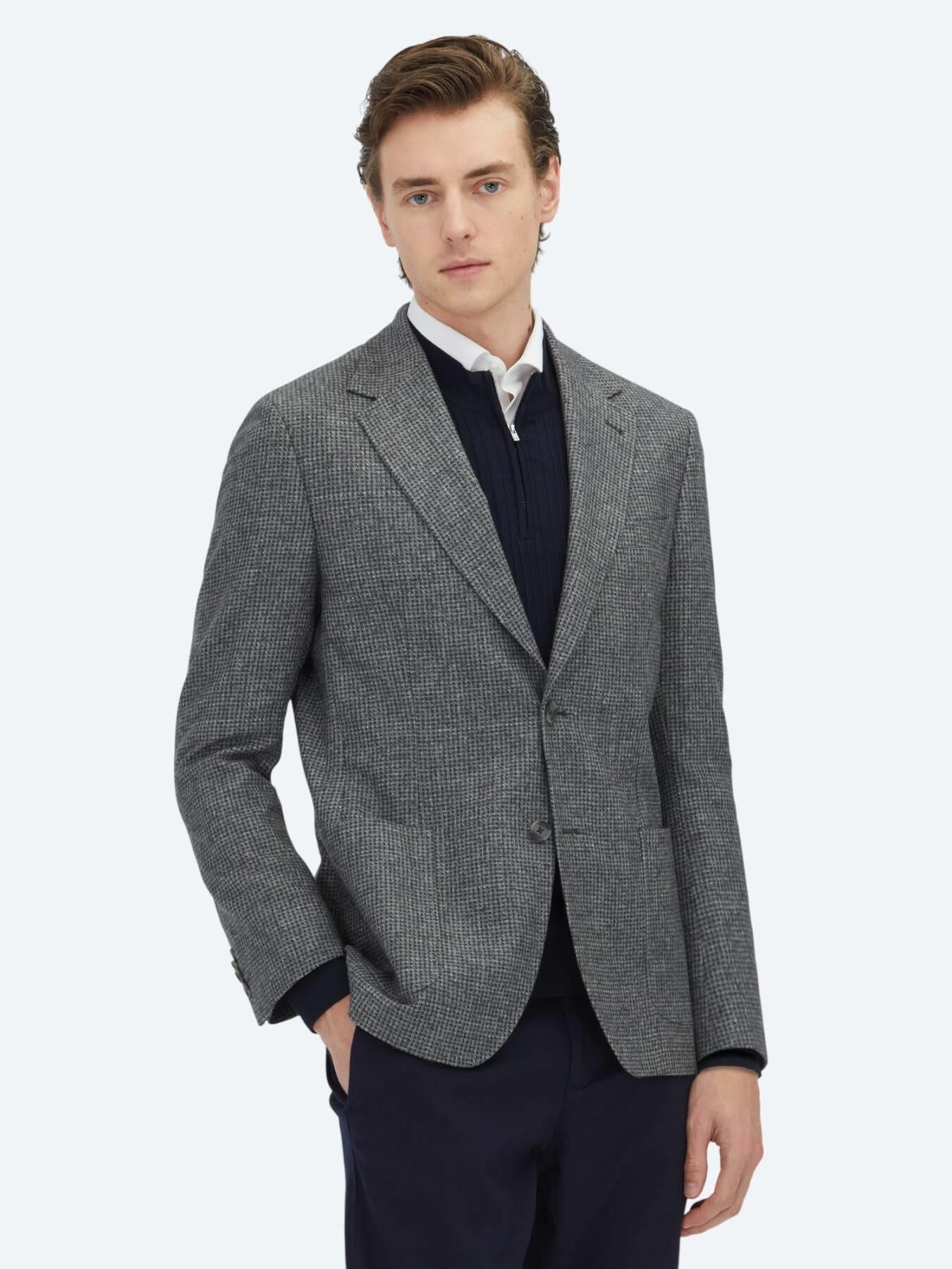 Gri Modern Fit Yün Karışımlı Ceket