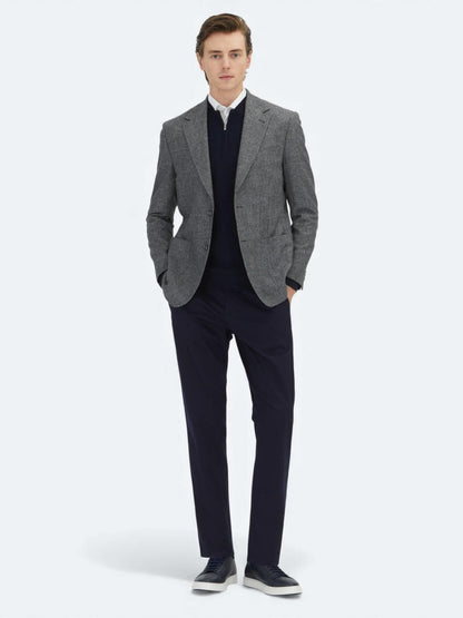 Gri Modern Fit Yün Karışımlı Ceket
