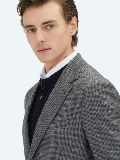 Gri Modern Fit Yün Karışımlı Ceket