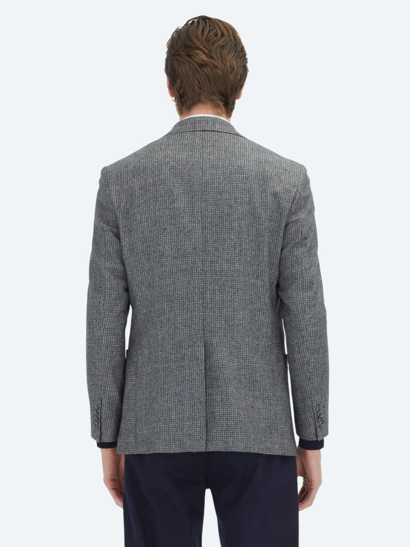 Gri Modern Fit Yün Karışımlı Ceket
