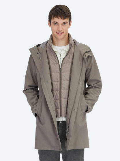 Haki Oversize Fit Kruvaze Yaka Casual Dokuma Pardösü