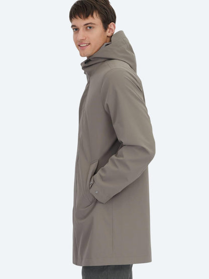 Haki Oversize Fit Kruvaze Yaka Casual Dokuma Pardösü