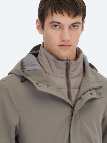Haki Oversize Fit Kruvaze Yaka Casual Dokuma Pardösü