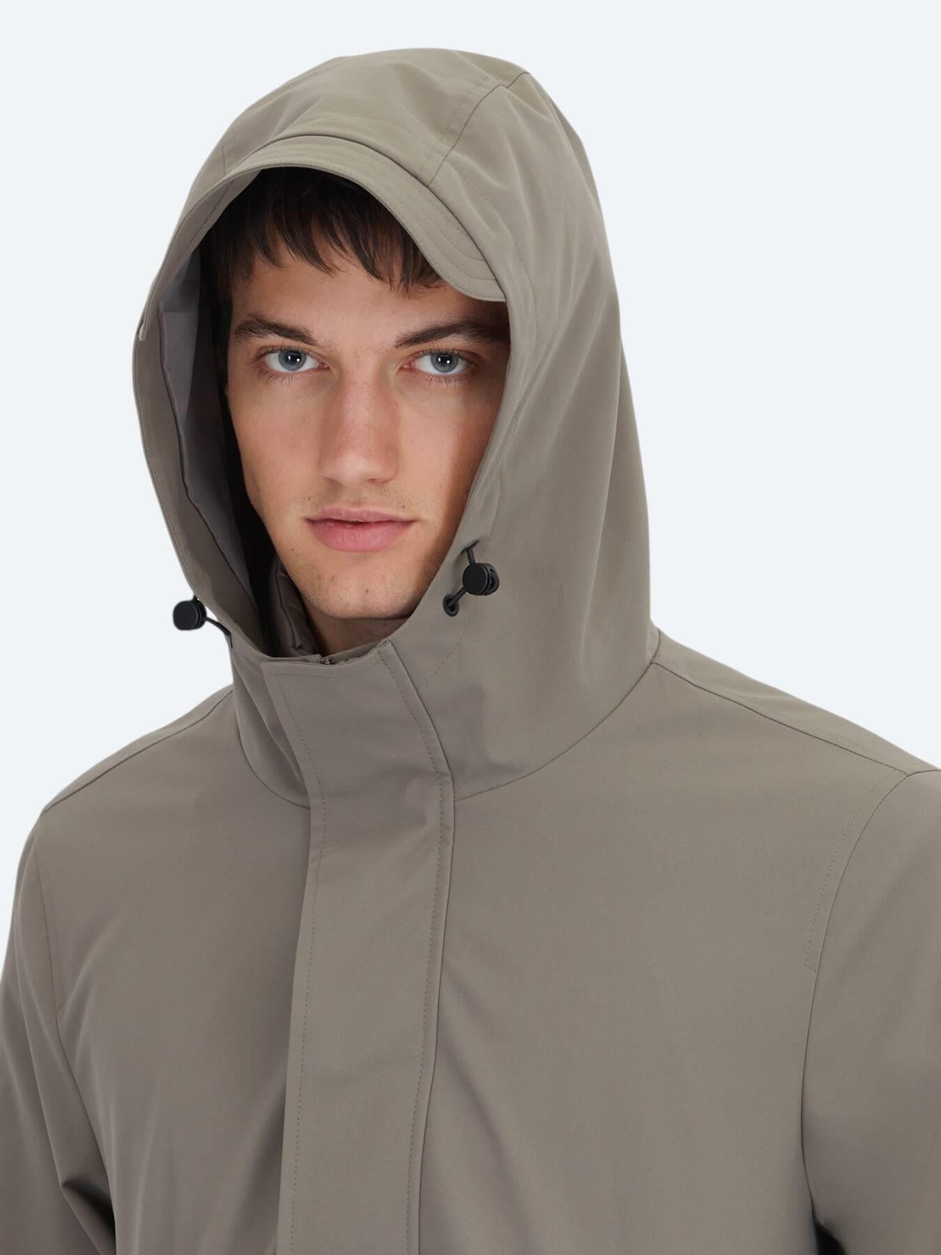 Haki Oversize Fit Kruvaze Yaka Casual Dokuma Pardösü