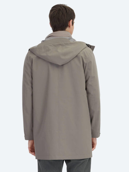 Haki Oversize Fit Kruvaze Yaka Casual Dokuma Pardösü