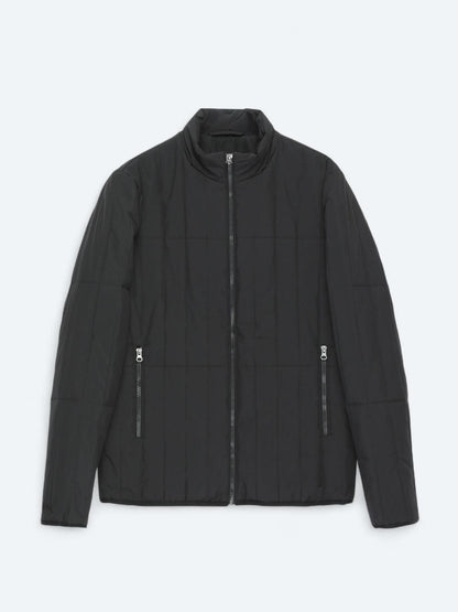 Siyah Regular Fit Dik Yaka Casual Dokuma Mont
