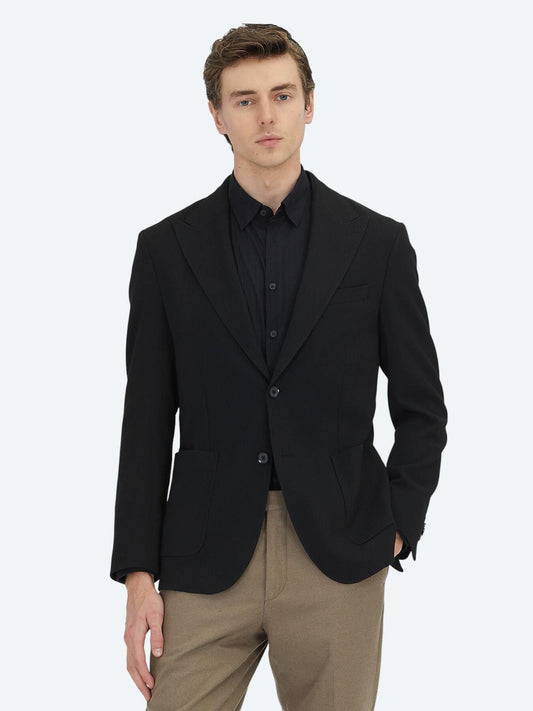 Siyah Çizgili Modern Fit Ceket