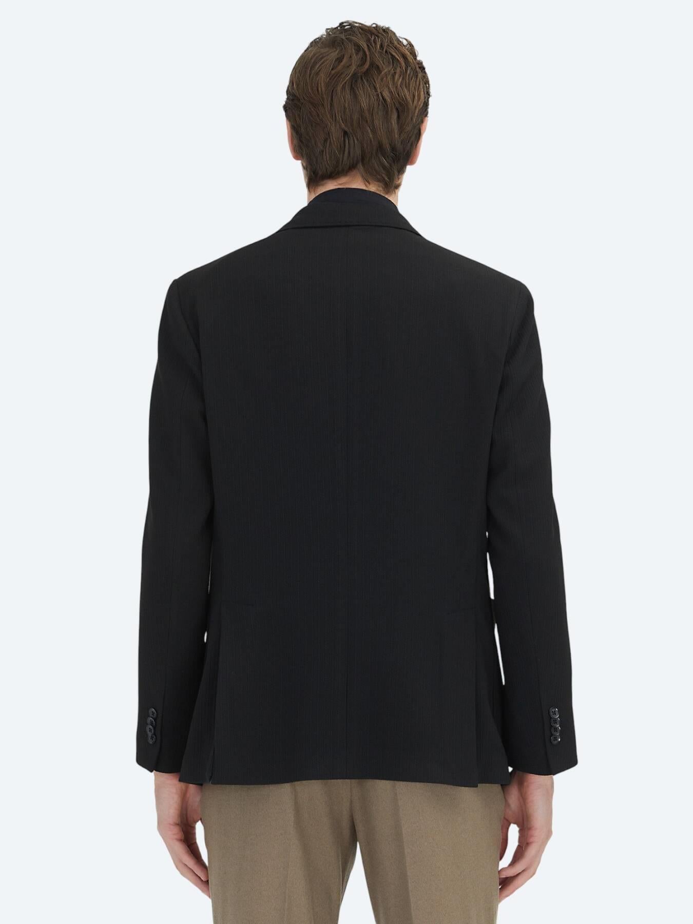 Siyah Çizgili Modern Fit Ceket