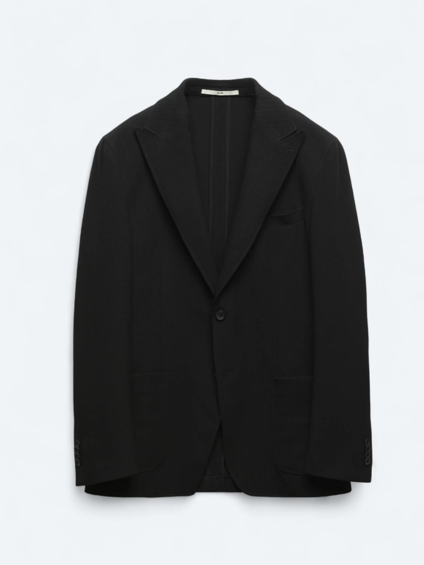 Siyah Çizgili Modern Fit Ceket