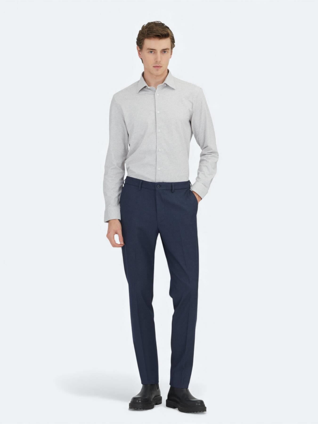 Vizon Çizgili Regular Fit Uzun Dokuma Casual %100 Pamuk Gömlek