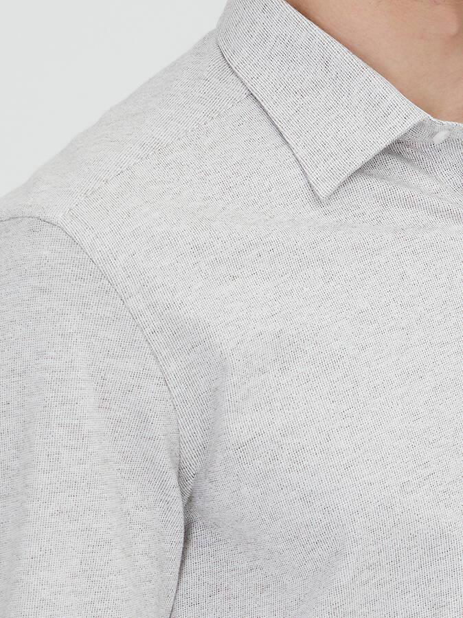 Vizon Çizgili Regular Fit Uzun Dokuma Casual %100 Pamuk Gömlek