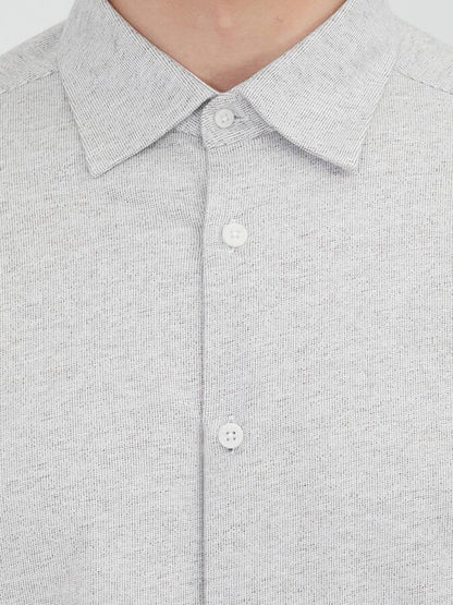 Vizon Çizgili Regular Fit Uzun Dokuma Casual %100 Pamuk Gömlek