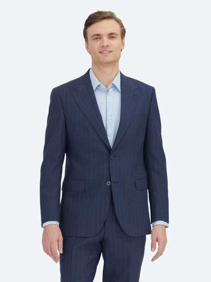 Lacivert Modern Fit Yün Karışımlı Takım Elbise