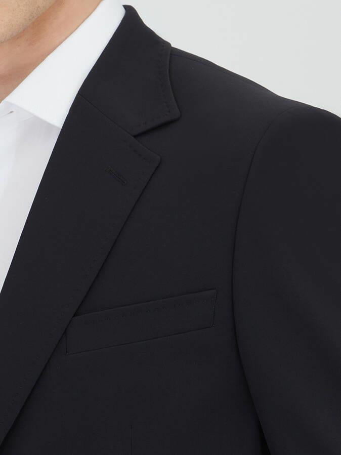 Siyah Düz Modern Fit Takım Elbise