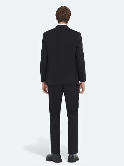Siyah Düz Modern Fit Takım Elbise