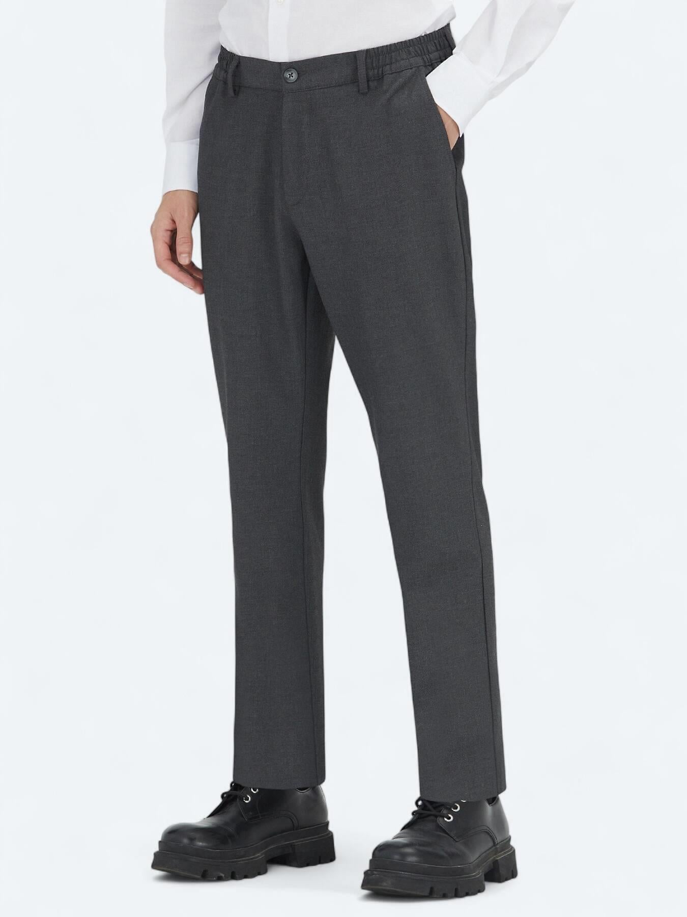 Antrasit Düz Dokuma Jogging Fit Casual Pantolon