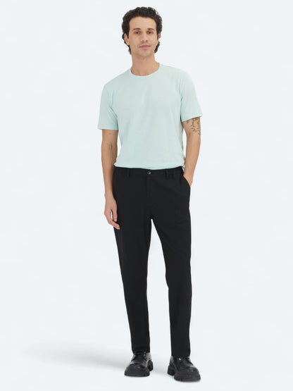 Siyah Düz Dokuma Jogging Fit Casual Pantolon