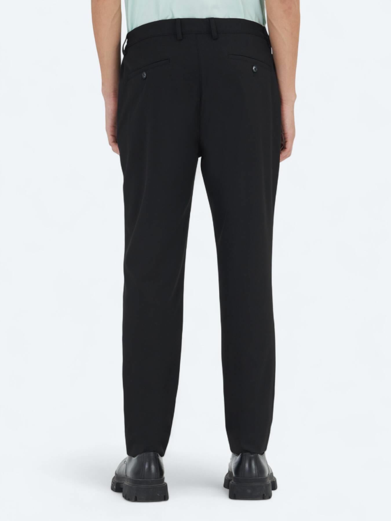 Siyah Düz Dokuma Jogging Fit Casual Pantolon