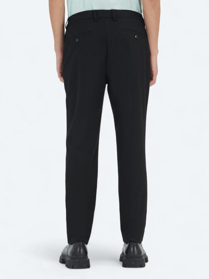 Siyah Düz Dokuma Jogging Fit Casual Pantolon