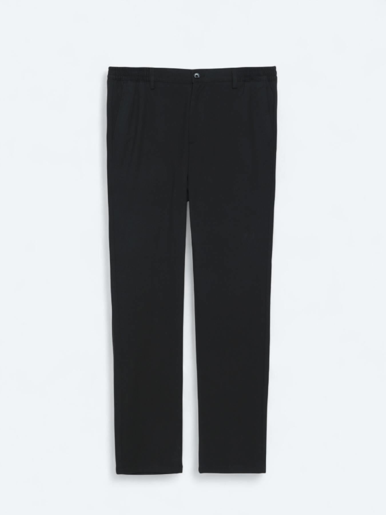 Siyah Düz Dokuma Jogging Fit Casual Pantolon