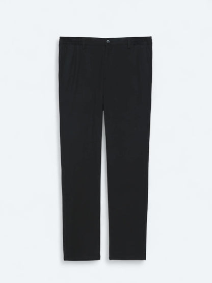 Siyah Düz Dokuma Jogging Fit Casual Pantolon