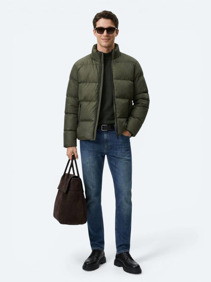 Haki Regular Fit Dik Yaka Casual Dokuma Mont