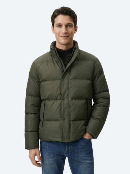 Haki Regular Fit Dik Yaka Casual Dokuma Mont