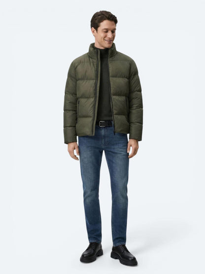 Haki Regular Fit Dik Yaka Casual Dokuma Mont